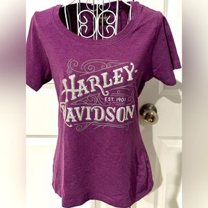 Harley Davidson rhinestone T, purple, medium